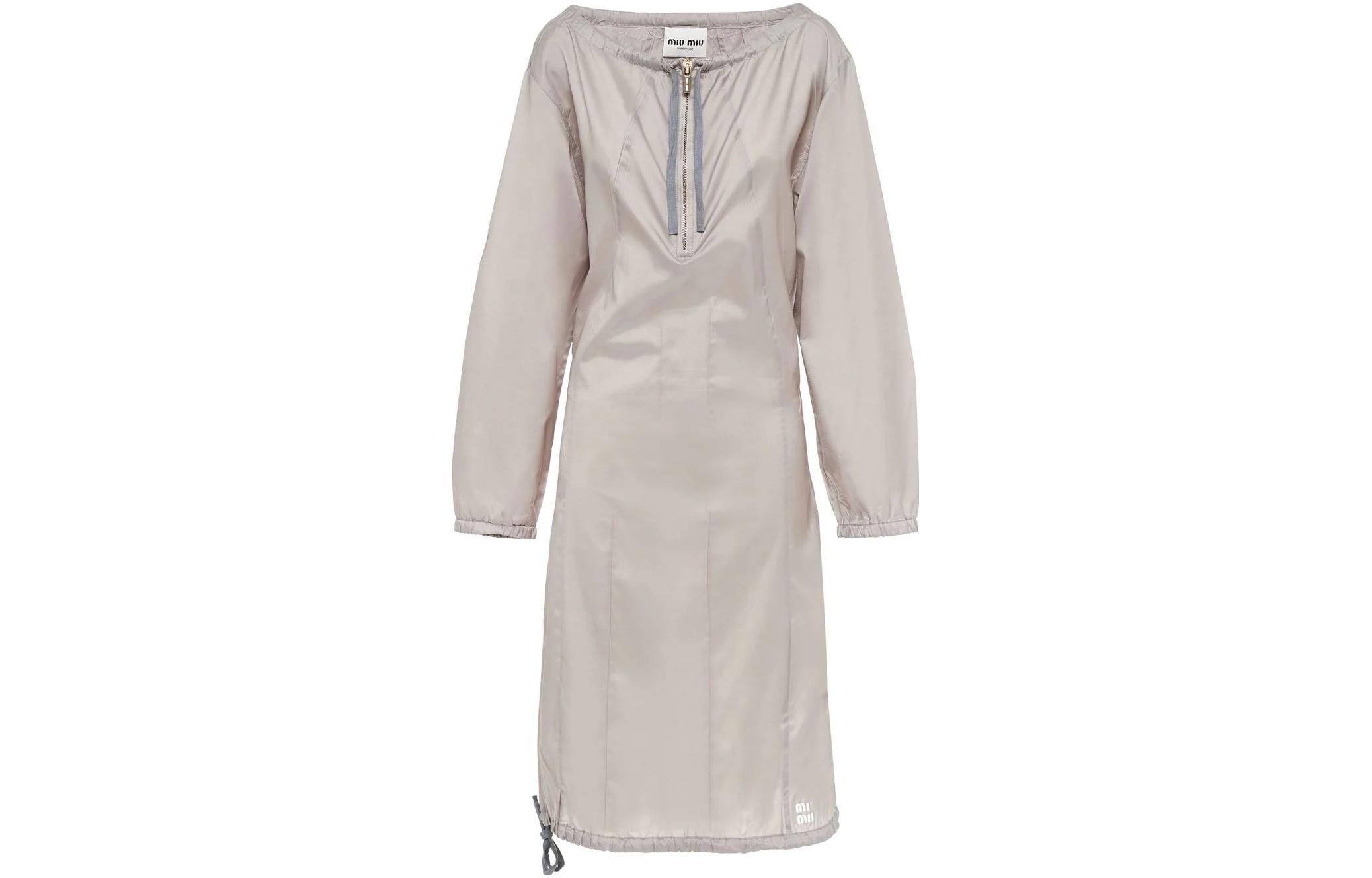 Miu Miu long-sleeve technical silk dress