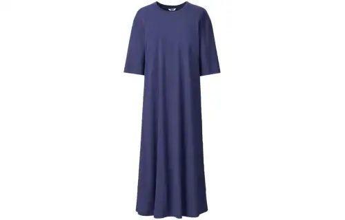 UNIQLO Short Sleeved Dress Women's Sea Blue