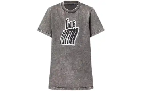 LOUIS VUITTON Graphic Lv Signature T-Shirt Dress