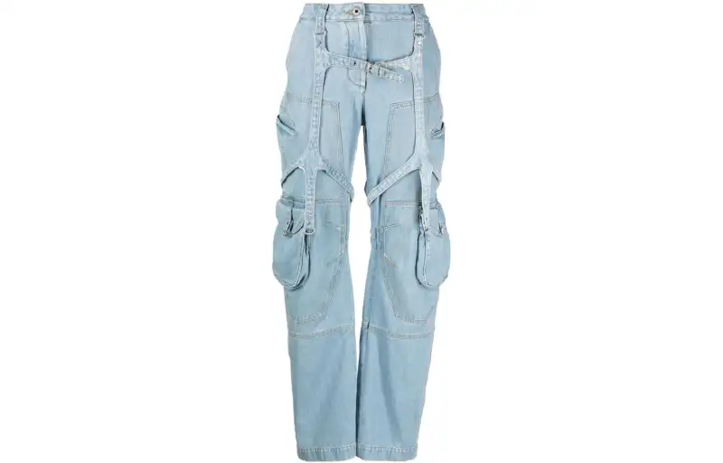 OFF WHITE Bleach Cargo Wide leg Jeans