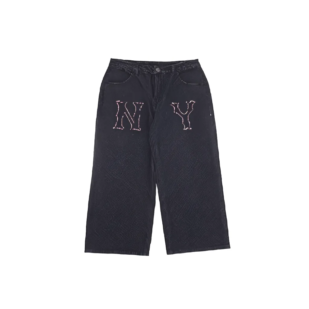 MLB Jeans Women's Black Moderate Straight Fit Pants