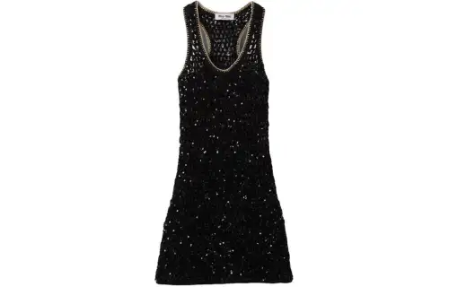 MIU MIU Sleeveless Dress Women's Black