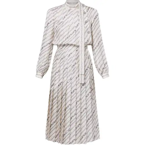 LOUIS VUITTON Long-Sleeved Chain Print Dress