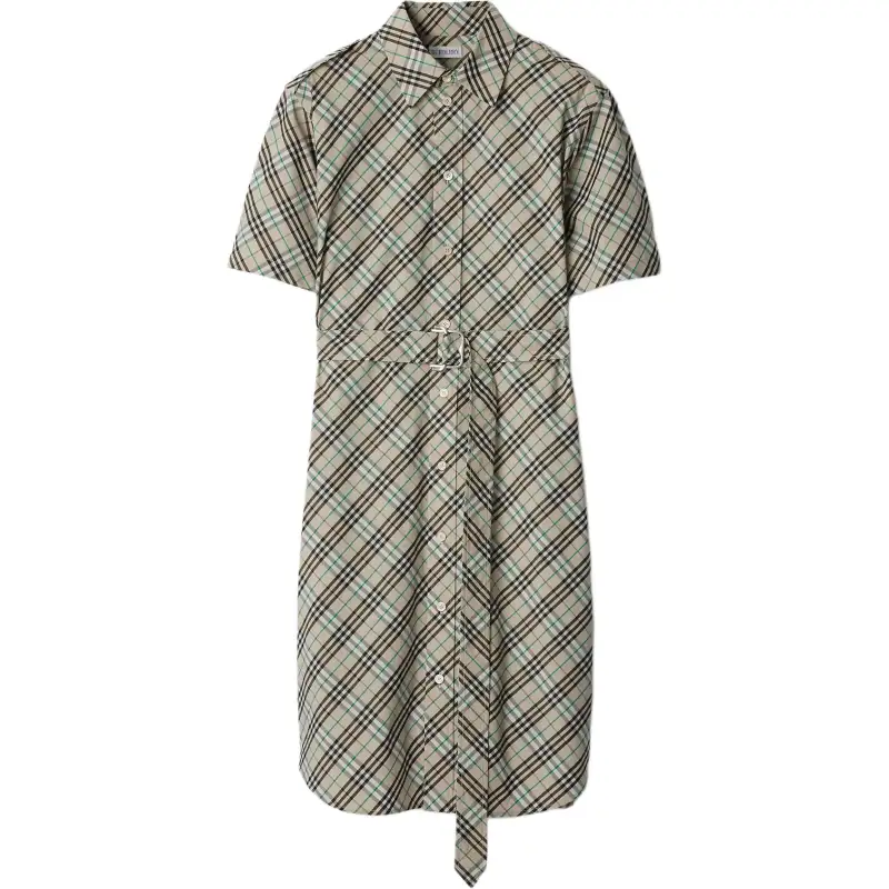 Burberry Checked Belted Shirt Mini Dress