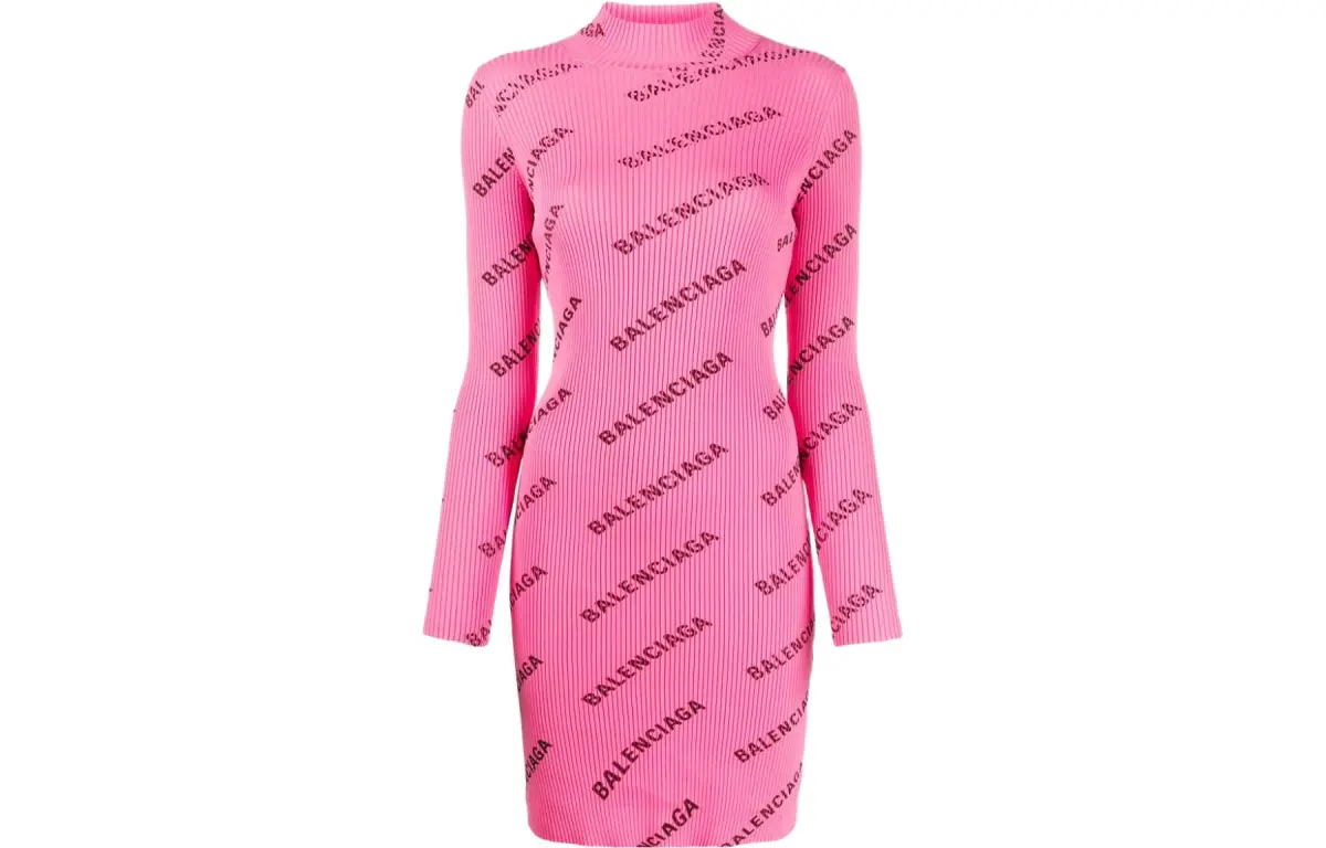Balenciaga Long Sleeved Dress Women's Pink