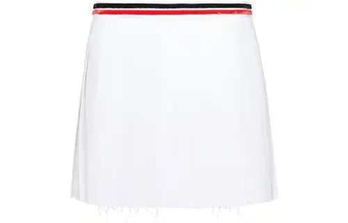 MIU MIU Logo Intarsia Pleated Mini Skirt