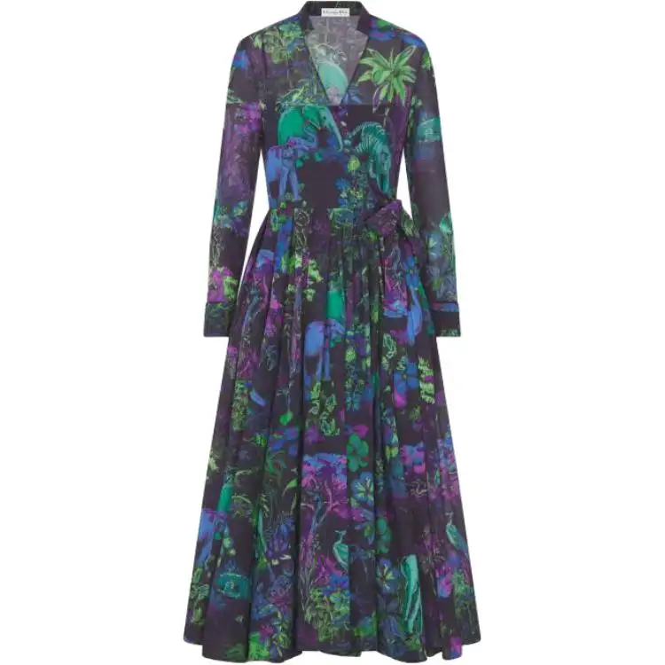 DIOR Long Sleeved Dress Women's Multicolor