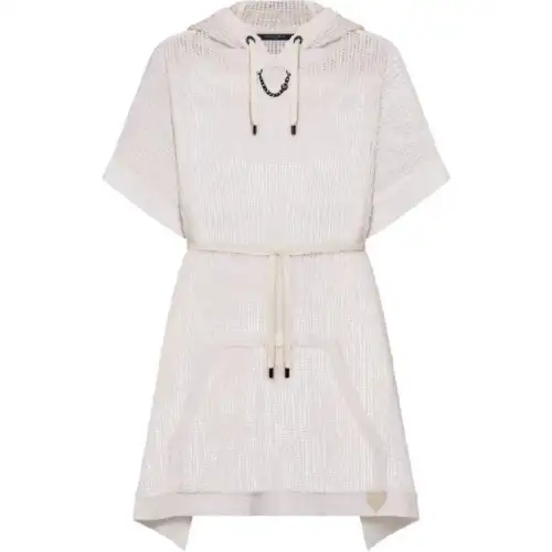 LOUIS VUITTON Mesh Knit Short-Sleeved Poncho