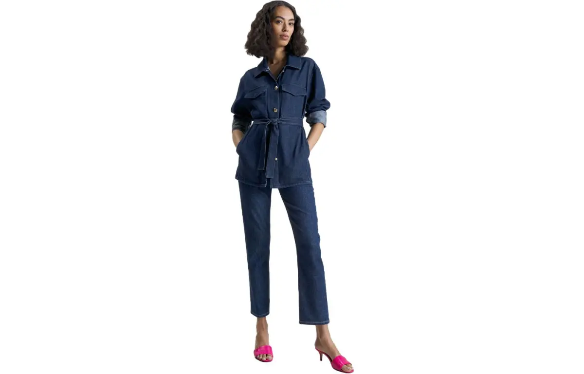 Tommy Hilfiger Jeans Women's Denim Blue Moderate Straight Fit Pants