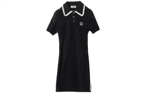 【Previous Season】open-knit polo minidress