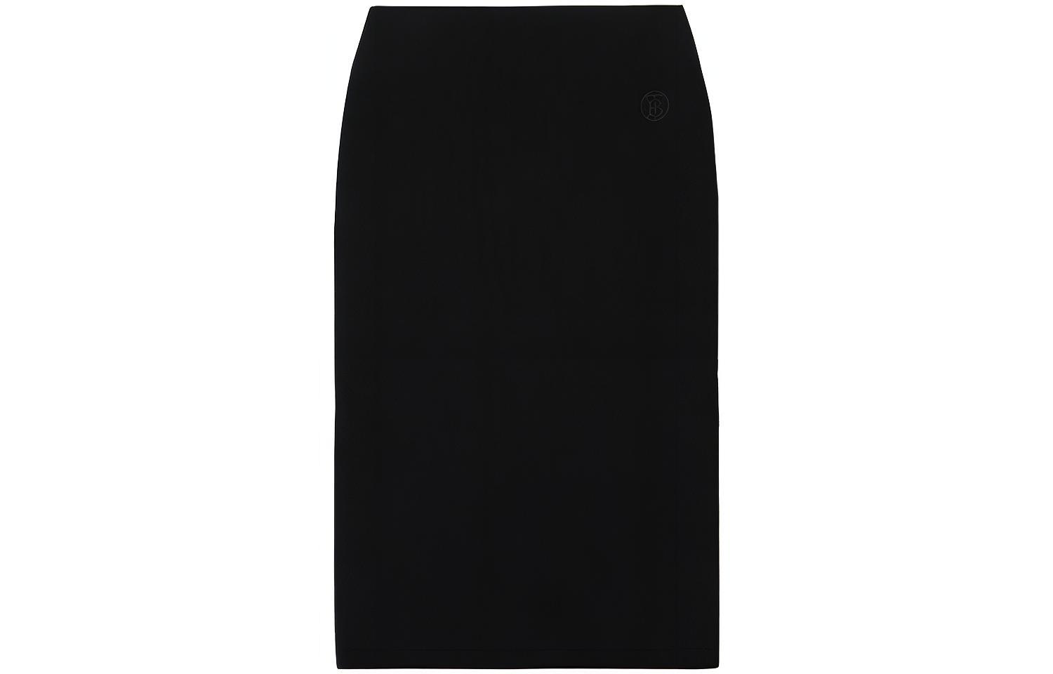 Burberry Burberry SS21 Logo-embellished plain weave pencil midi skirt casual long skirt for women, black