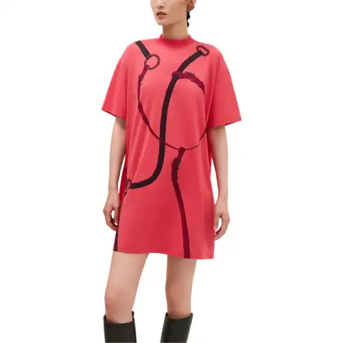 HERMES 2025 Spring Summer Collection Short Sleeved Dress Women's Orange