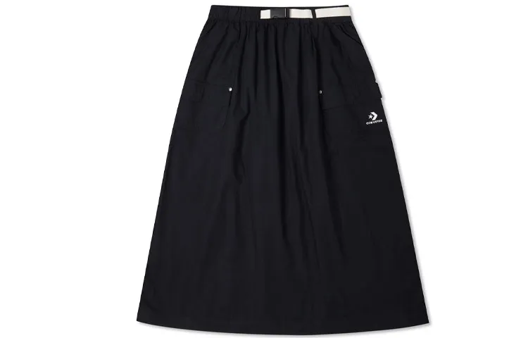 Converse Casual Long Skirts Women's Black Moderate Mid-Length A-line Skirt