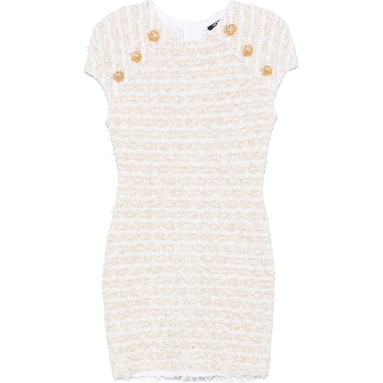 Женское платье BALMAIN EF1R6023KB19GAD (белое)