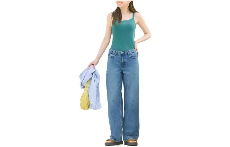 UNIQLO Jeans Women's Lake Blue Moderate Straight Fit Pants