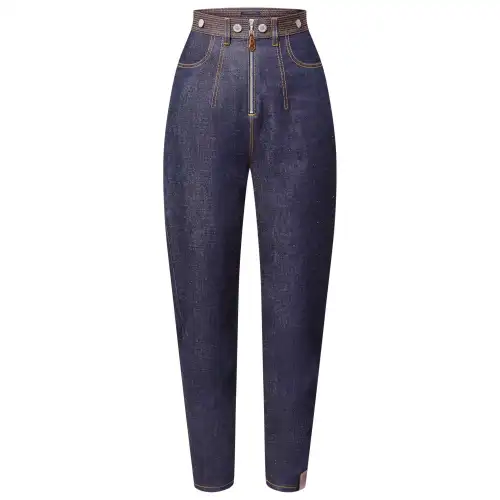 LOUIS VUITTON Topstitched Washed Denim Jeans