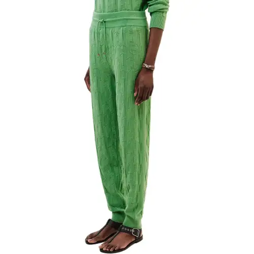 HERMES SS25 Knitted Sweatpants Women's Green