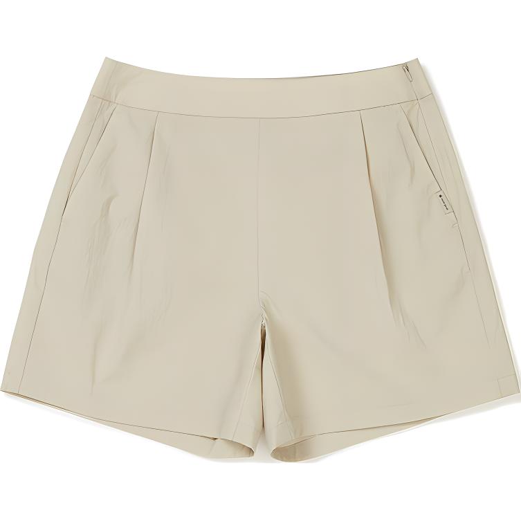 Snow peak root solid color outdoor mid-rise three-quarter casual shorts for women