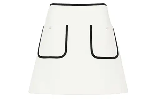 MIU MIU Casual Short Skirts Women's Ecru Moderate Short A Line Skirt