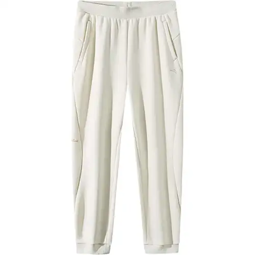 Anta Variety Training Collection Knitted Sweatpants Women's White Tea Brown