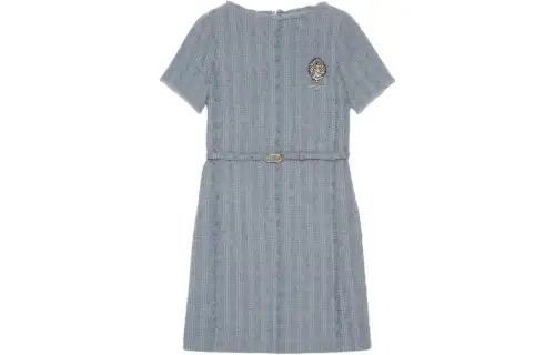 GUCCI Tweed Short-Sleeve Dress