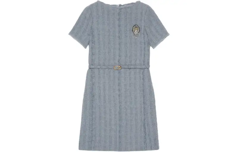 GUCCI Tweed Short-Sleeve Dress