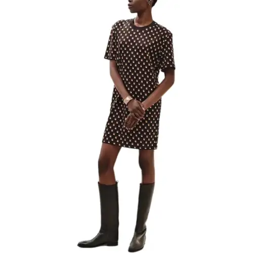 HERMES SS25 Short Sleeved Dress Women's Brown