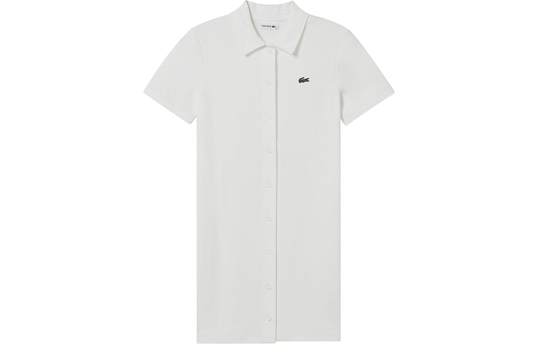 LACOSTE Short Sleeved Dress Women's Ecru