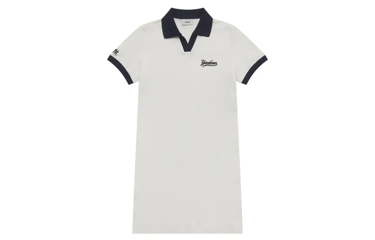 MLB New York Yankees Basic Collection SS25 Short Sleeved Dress Women's White