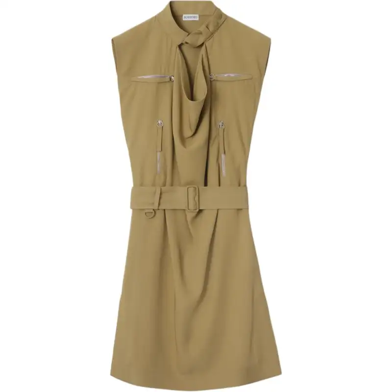 Burberry Belted Silk Dress