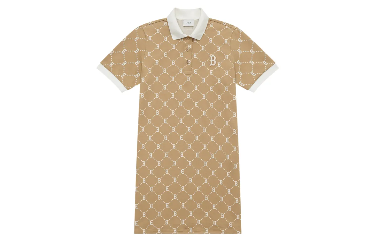 MLB Boston Red Sox SS24 Short Sleeved Dress Women's Light Camel
