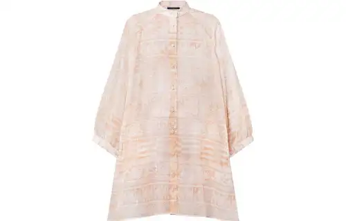 LOUIS VUITTON 1ABQ17 Monogram Tile Batwing Shirt Dress