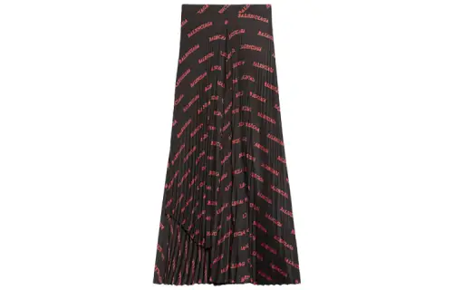 Balenciaga Casual Long Skirts Women's Multicolor Thin Long Pleated Skirt
