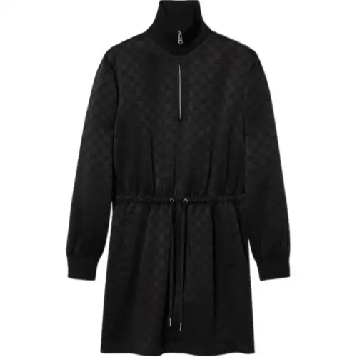 GUCCI Monogrammed Drawstring Dress