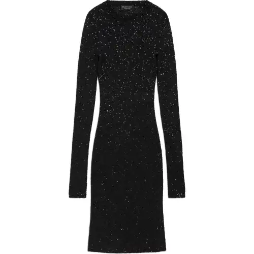 Balenciaga Long Sleeved Dress Slim Fit Women's Black
