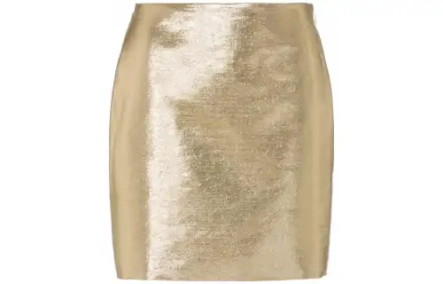 MIU MIU Casual Short Skirts Women's Gold Moderate Short Bodycon Skirt