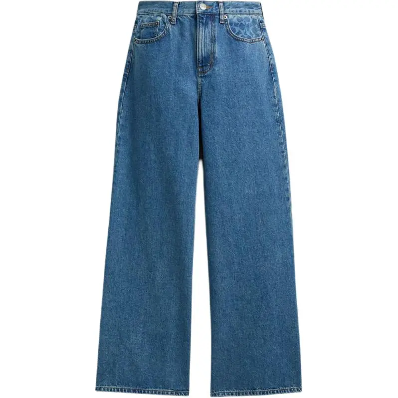 COACH Jeans Women's Blue Moderate Straight Fit Pants