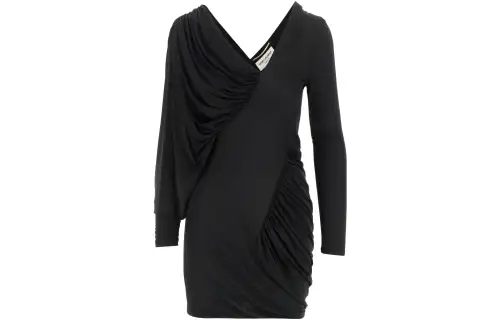SAINT LAURENT Draped Long Sleeved Dress