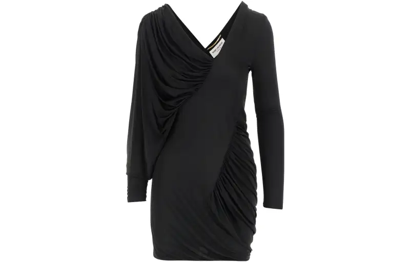 SAINT LAURENT Draped Long Sleeved Dress