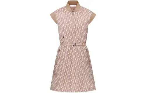 DIOR SS24 Sleeveless Dress Women's Peach Pink