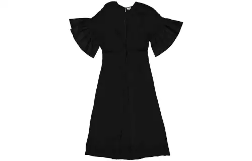 LOEWE Short Sleeved Dresses Women's Black Moderate Long