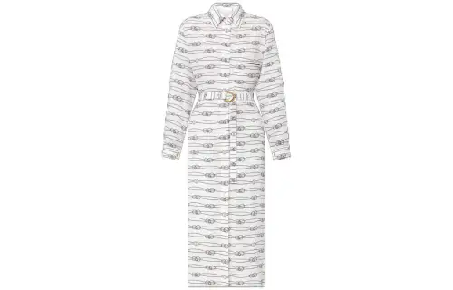 LOUIS VUITTON Long Sleeved Dress Women's White