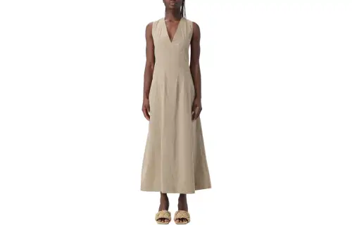 Bottega Veneta V Neck Sleeveless Midi Dress