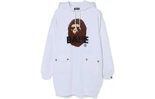 A BATHING APE Long Sleeved Dresses Women's Hooded Mid Length
