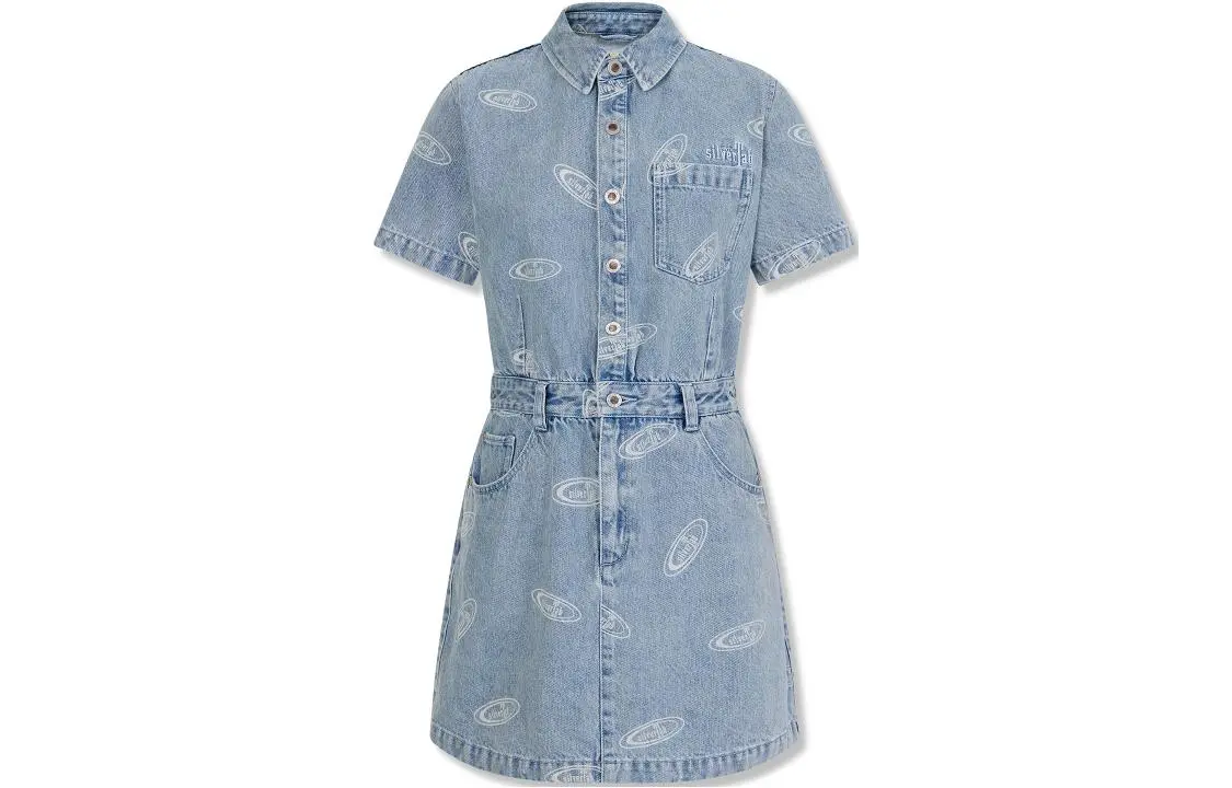 Levi's Silver Logo Collection Short Sleeved Dress Women's Blue