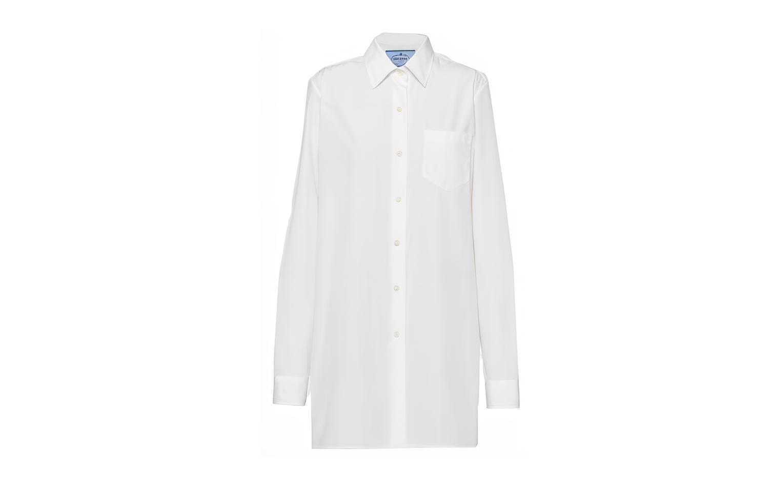 Женское платье Prada Poplin Shirt Dress (белое)