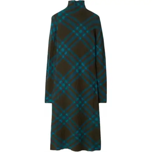 Burberry Checkered Mock-Neck Shift Dress