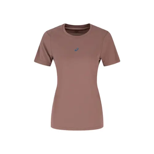 ASICS T Shirts Women's Pink Crew Neck Moderate Other