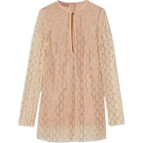 GUCCI SS24 Long Sleeved Dress Women's Pink
