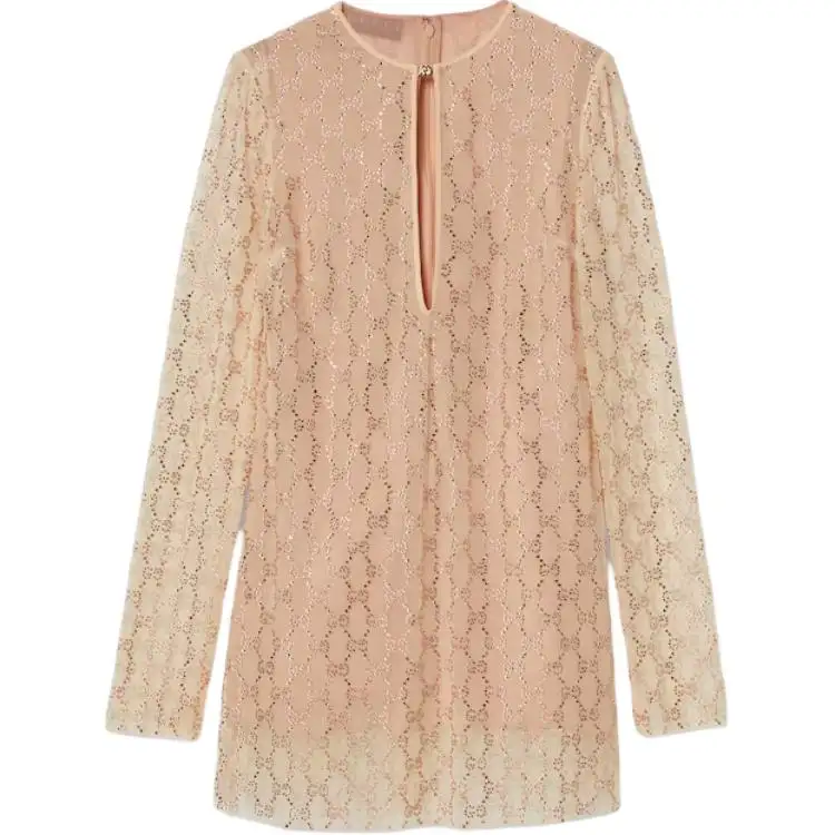 GUCCI SS24 Long Sleeved Dress Women's Pink